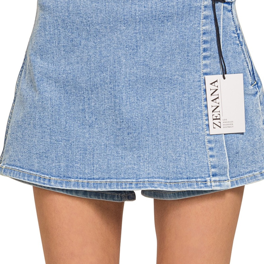 Zenana Light Blue Denim Skirt